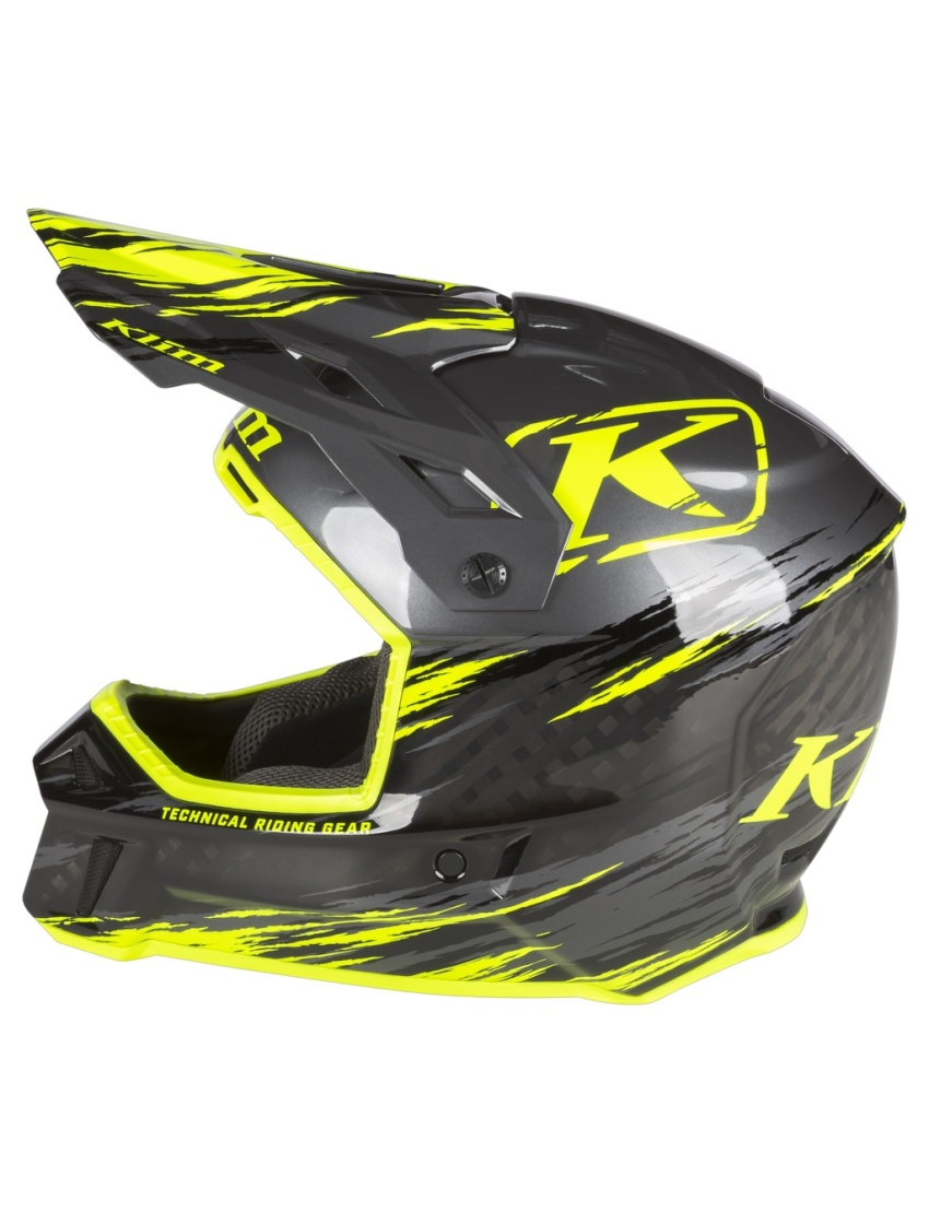 F3 Carbon Pro Helmet ECE MD Thrashed Asphalt - Hi-Vis